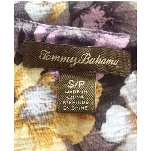 TOMMY BAHAMA Sz S Purple Floral Tank Top w/ Ties - Picture 4 of 5